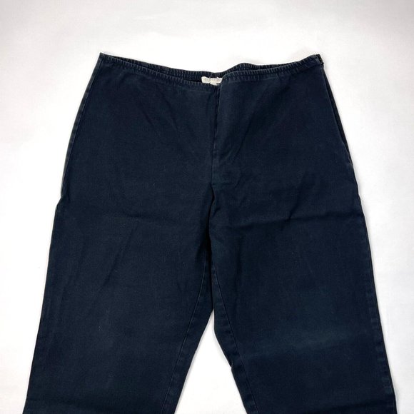 Eileen Fisher Organic Cotton Twill Pants Women L Flaw* Elastic waist Zip Closure - Picture 2 of 10